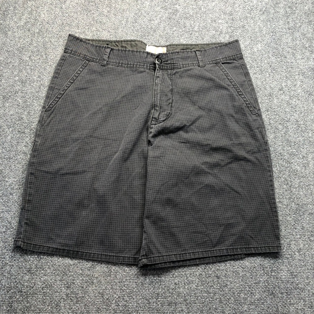 Ocean Pacific OP Mens Cargo Shorts Size 38 Gray Micro Check Cotton Flat Front